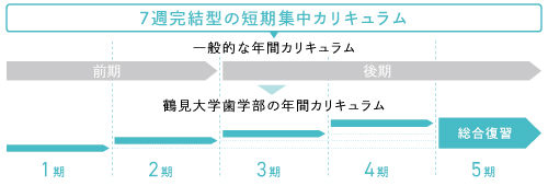 ７週完結型の短期集中カリキュラムの図